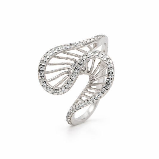 9ct White Gold Diamond Dress Ring