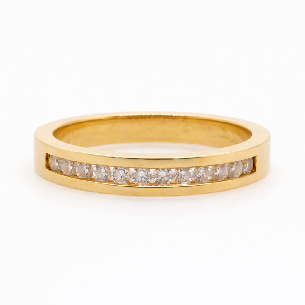 18ct Yellow Gold Channel Set Diamond Wedder