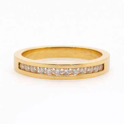 18ct Yellow Gold Channel Set Diamond Wedder