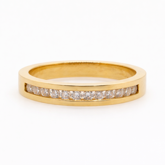 18ct Yellow Gold Channel Set Diamond Wedder