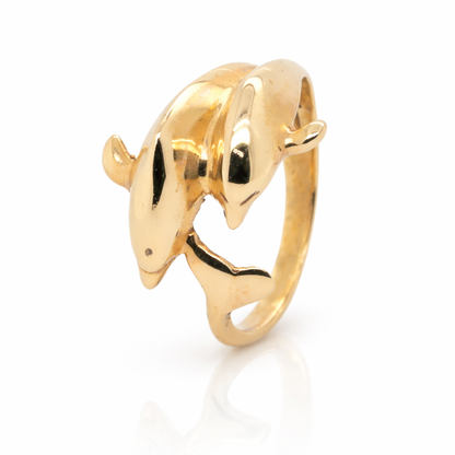 9ct Yellow Gold Dolphin Ring