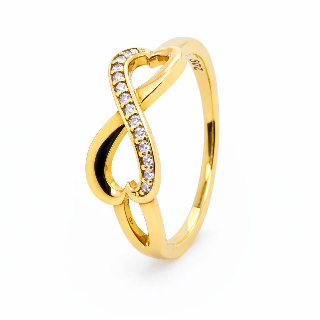 9ct Gold and CZ Infinity Ring