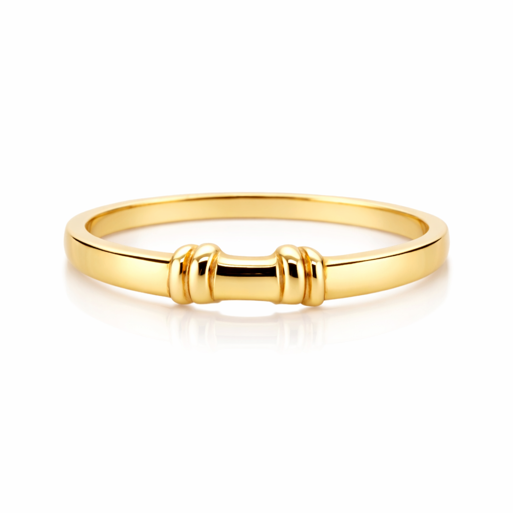 9ct Gold Band with Claw Cutouts