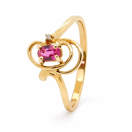 9ct Gold Ruby and Diamond Ring