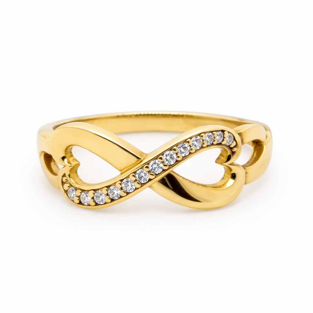 9ct Gold and CZ Infinity Ring