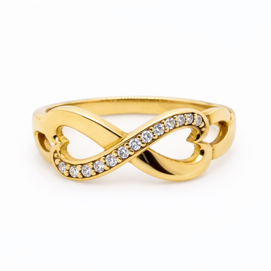 9ct Gold and CZ Infinity Ring