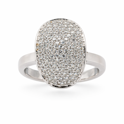 18ct White Gold Natural Diamond Pave Ring