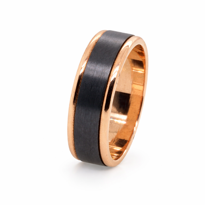 9ct Rose Gold and Zirconium Wedder