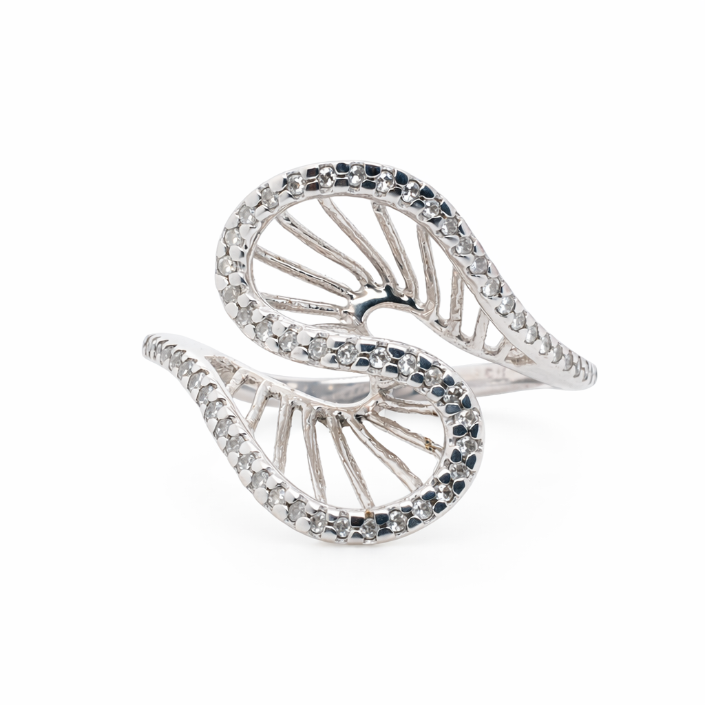 9ct White Gold Diamond Dress Ring