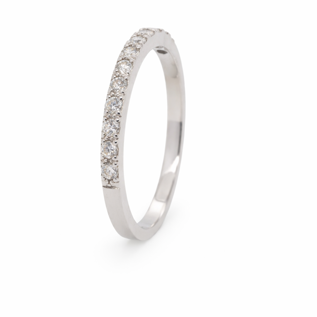 18ct White Gold Diamond Band