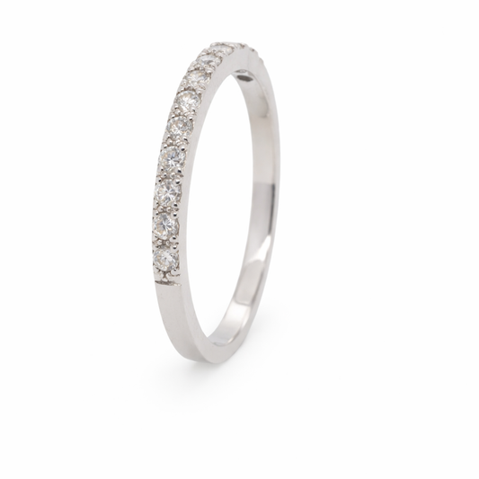 18ct White Gold Diamond Band