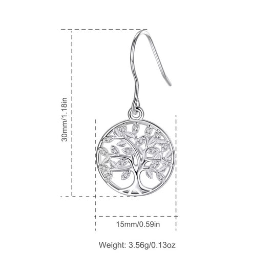 Sterling Silver Tree of Life Drop Earings