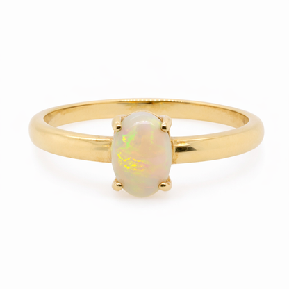9ct Yellow Gold Australian White Opal