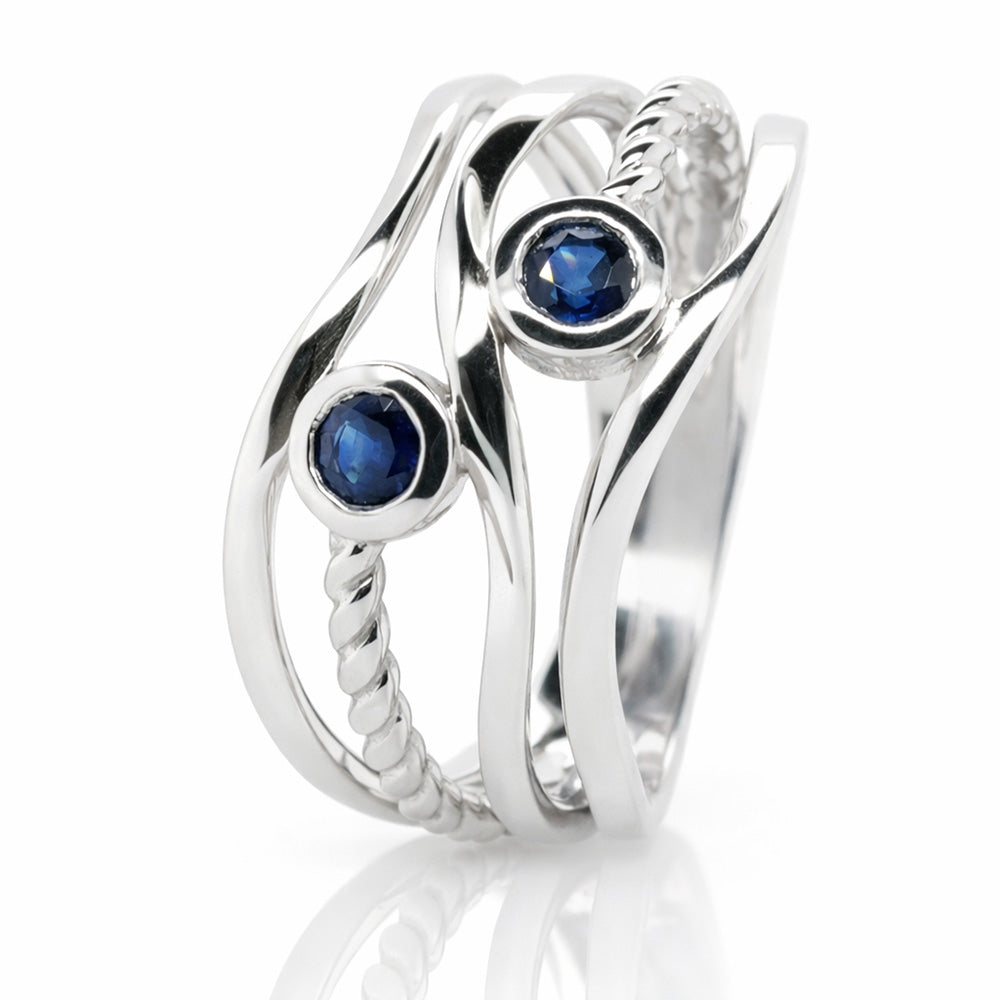 9ct White Gold Sapphire Ring