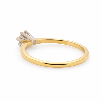 18ct Yellow and White Gold 6 Claw Engagement Ring