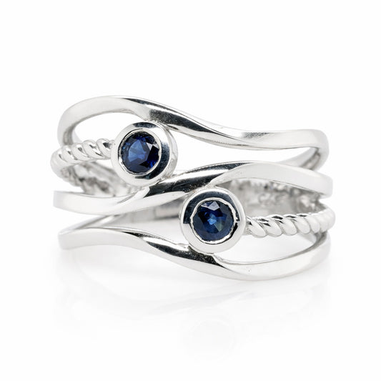 9ct White Gold Sapphire Ring